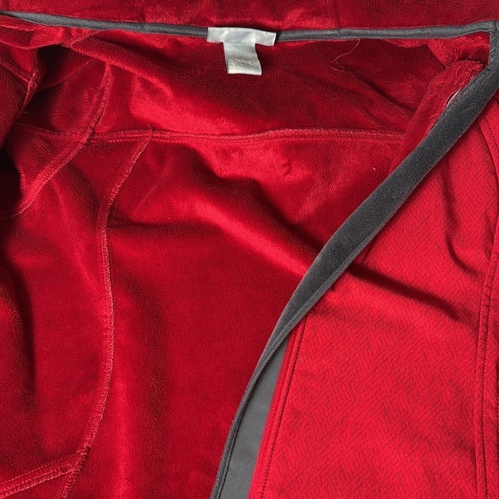 Free Country Womens Red Herringbone Softshell Hooded Jacket Size 1X - Picture 7 of 14